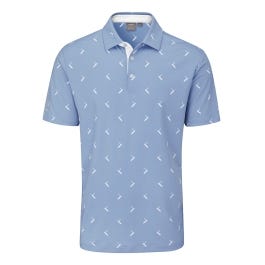 Gold Putter Printed Polo in Spring Blue Multi | Ping Europe