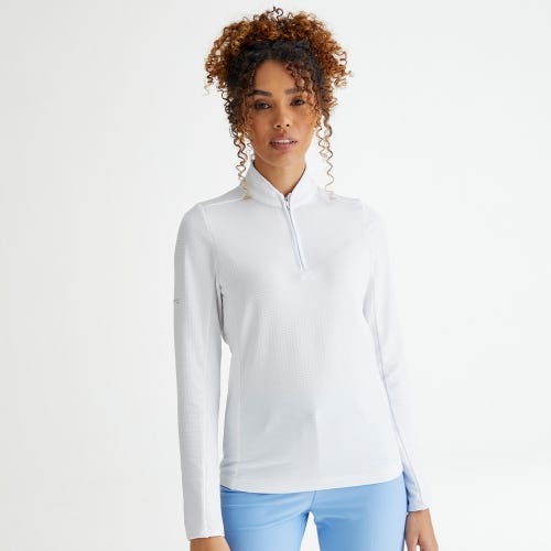 Abigale golf midlayer in white womens lifestyle front