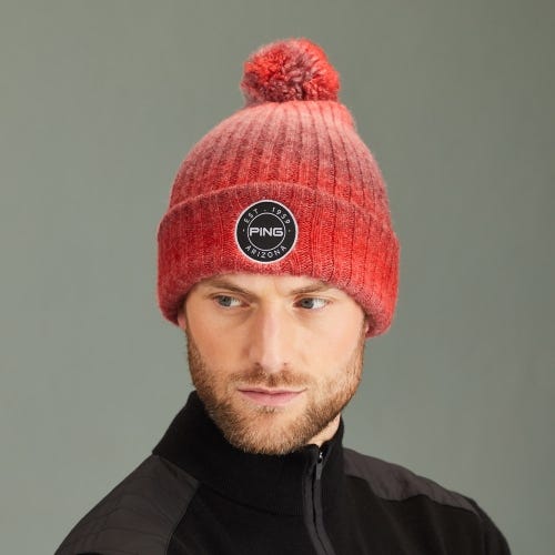 Barraclough Men's Bobble Hat - Tomato Red