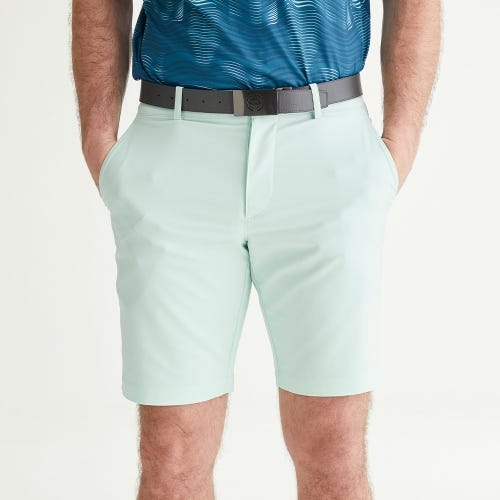Barret golf shorts in misty green marl mens lifestyle front