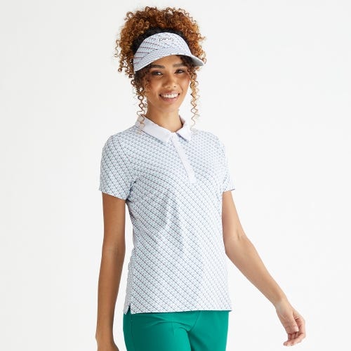 Bethany golf polo shirt in neoteric white womens lifestyle front