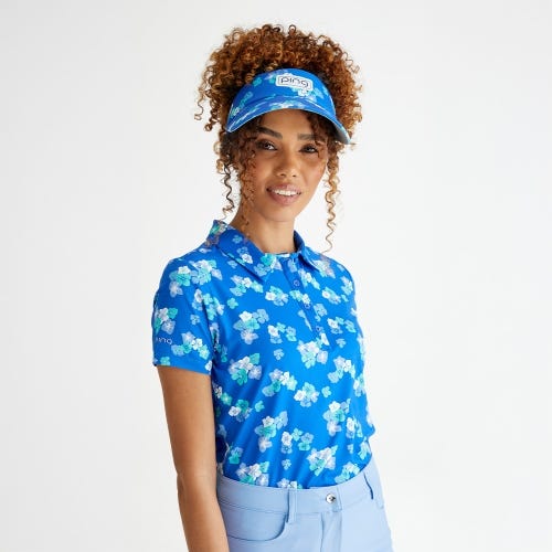 Bethany golf polo shirt in vibrant bloom womens lifestyle front