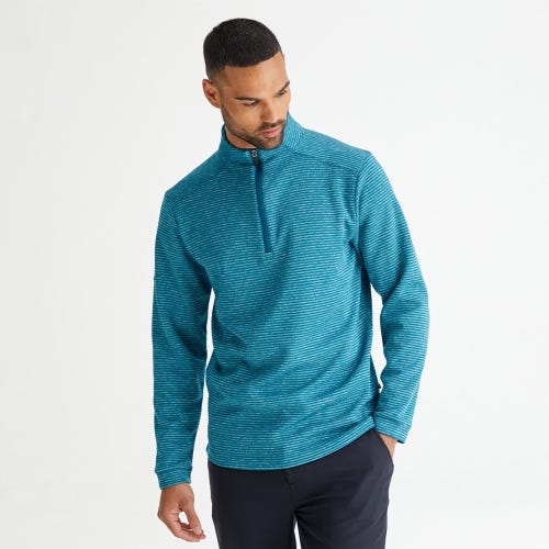 Bryon golf midlayer in forest multi mens lifestyle front