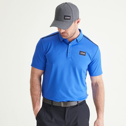 Corby golf polo shirt in ultra blue mens lifestyle front