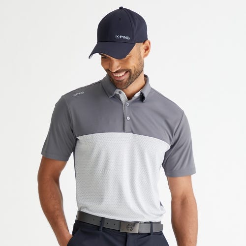 Hall golf polo shirt in rock grey mens lifestyle front