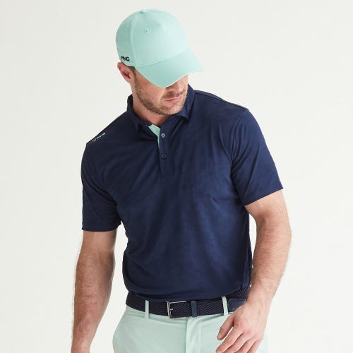 Kenan golf polo shirt in navy mens lifestyle front