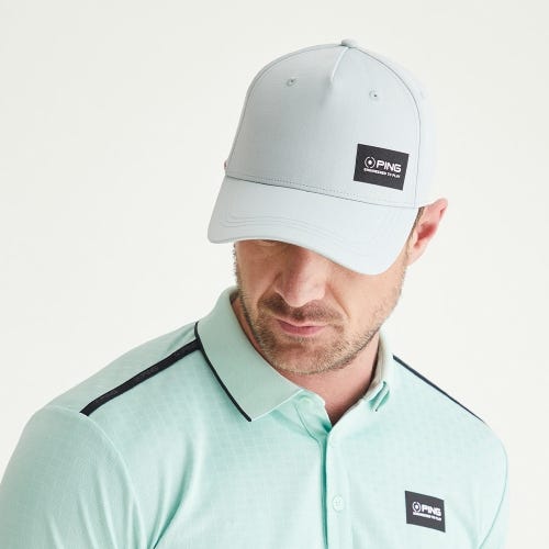 Koa golf cap pearl grey marl mens lifestyle front