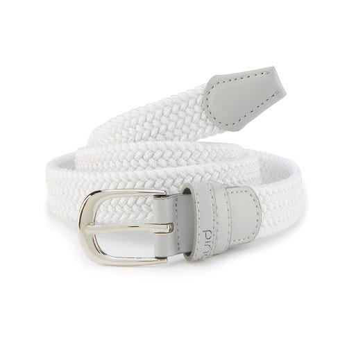 Ladies Golf Stretch Webbing Belt - White