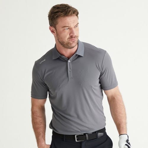 Lindum golf polo shirt in rock mens lifestyle front