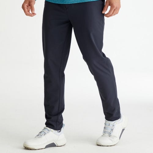 Locke slim fit golf trousers in black mens lifestyle front