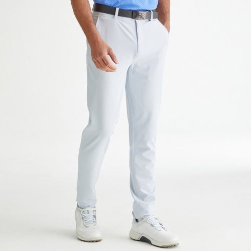 Locke slim fit golf trousers in pearl grey mens lifestyle front