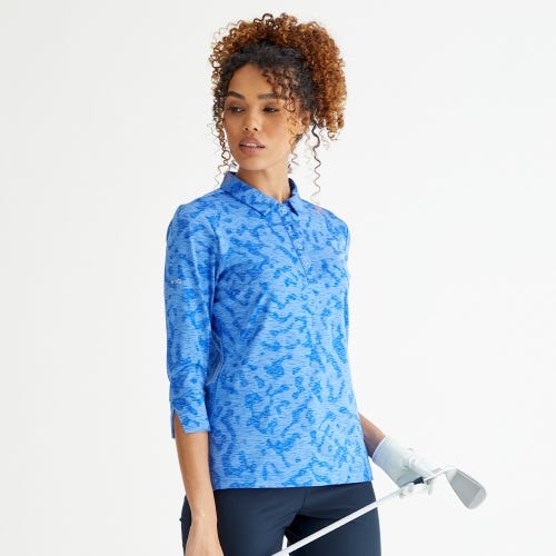 Lunette golf polo shirt in cornflower blue womens lifestyle front