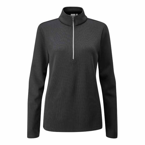 lyla womens golf fleece in black front view