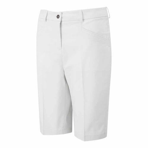 margot ladies performance golf shorts in white front