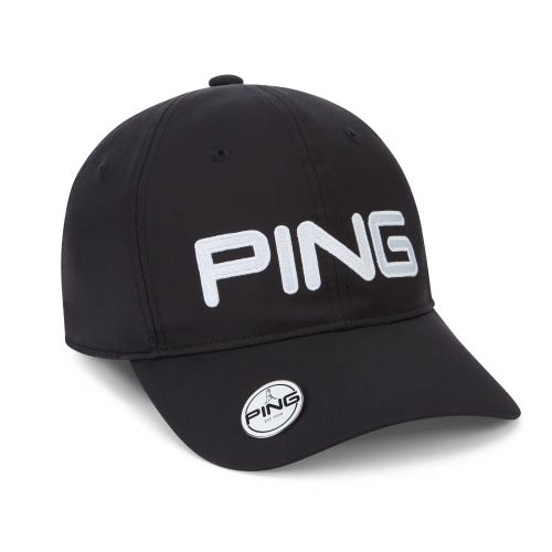 Mens ping ball marker golf cap in black side