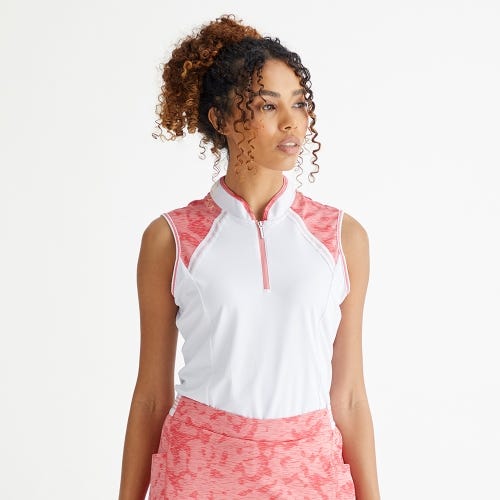 Nala golf polo shirt in white sweet pea womens lifestyle front