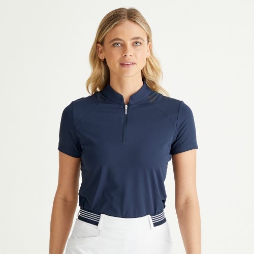 Oona golf polo shirt in navy womens lifestyle front