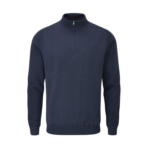 Croy Men's Lined Half Zip Sweater - Oxford Blue