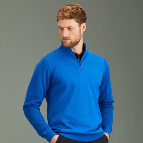 Croy Men's Lined Half Zip Sweater - Dark Blue 24