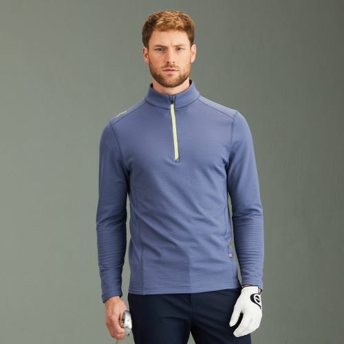 Edwin Men's Half Zip Midlayer - Blue Indigo