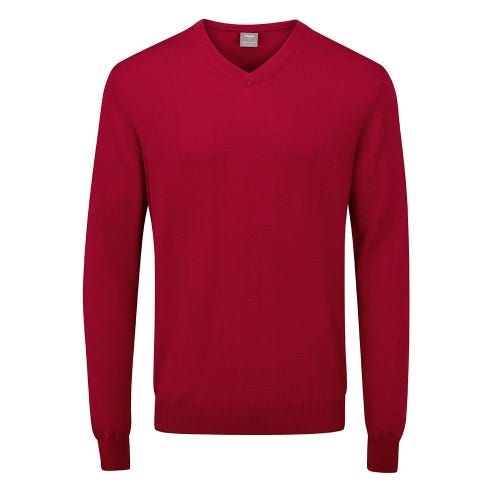 Sullivan Men's V Neck Sweater - Rich Red