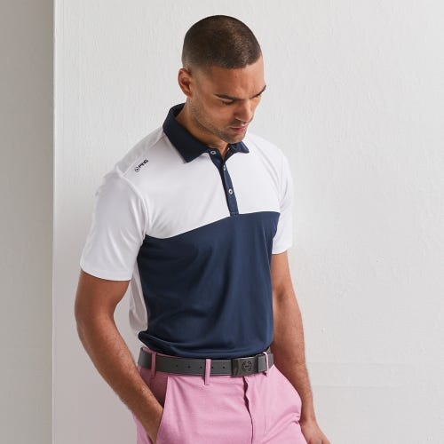 Bodi Men's Colour Block Polo Shirt - Navy/White