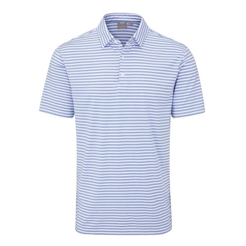 Owain Men's Striped Polo Shirt - Spring Blue/White