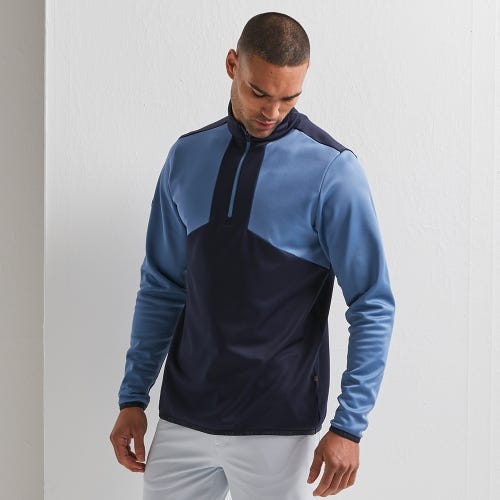 Keon Men's Colour Block Fleece - Navy/Coronet Blue
