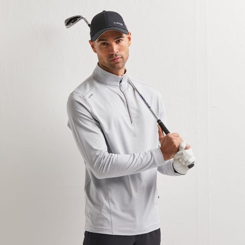 Latham Men's Half Zip Midlayer - Pearl Grey