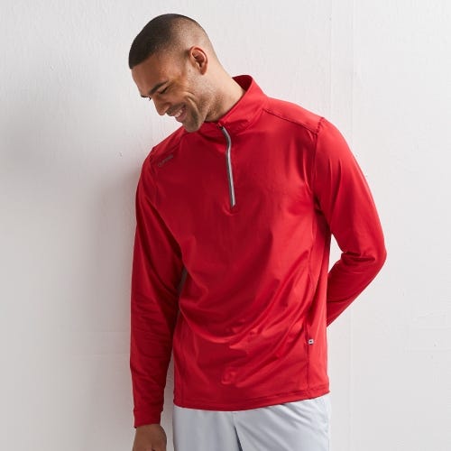 Latham Men's Half Zip Midlayer - Rich Red