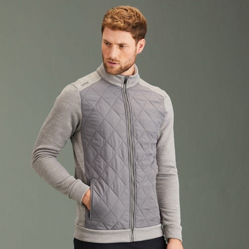 Aaran Men's Quilted Hybrid Jacket - Griffin Marl/Rock