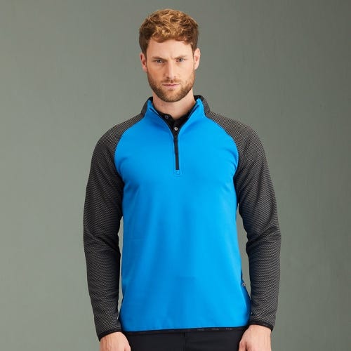 Astle Men's Colour Block Fleece - Blue 24/Black