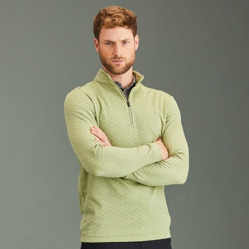 Bexton Men's Half Zip Fleece - Limelight Multi