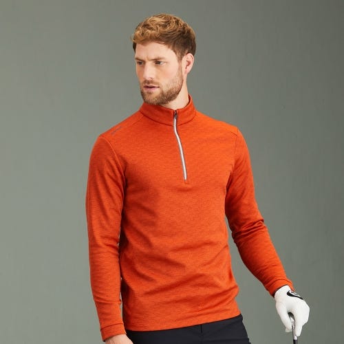 Bexton Men's Half Zip Fleece - Russet Multi