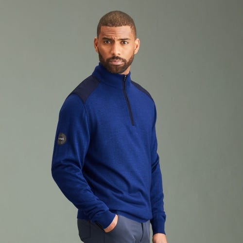 Cranford Men's Half Zip Sweater - Inky Marl