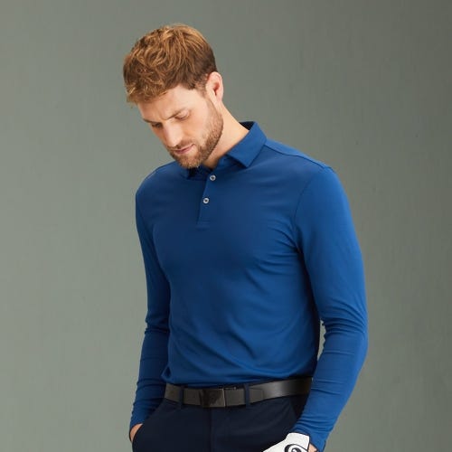Lockwood Men's Long Sleeve Polo Shirt - Inky