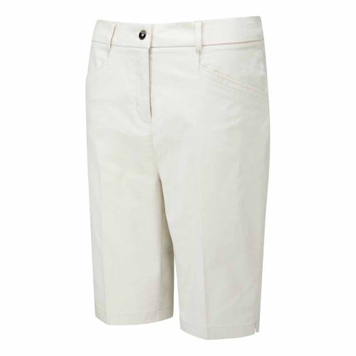 margot ladies performance golf shorts in stone front
