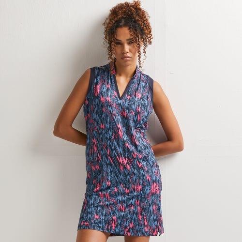 Ellen Ladies Sleeveless Dress - Navy Multi