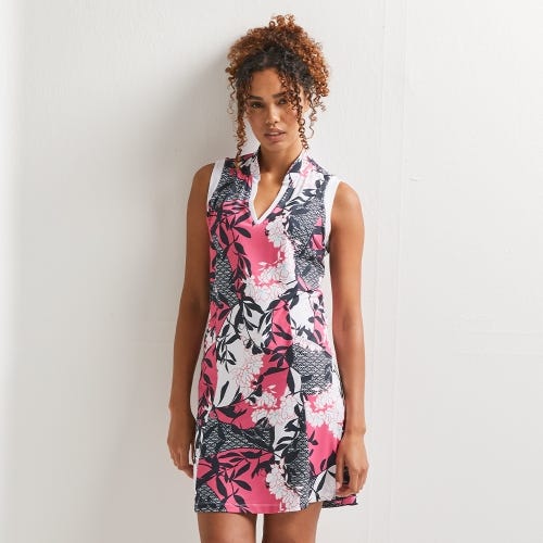 Ellen Ladies Sleeveless Dress - Pink Blossom Multi