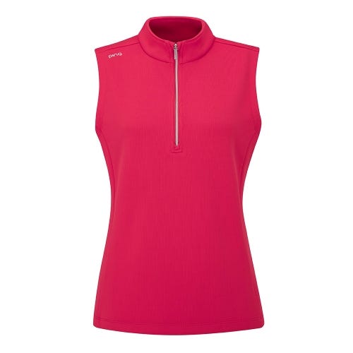 Lyla Ladies Half Zip Vest - Rosebud