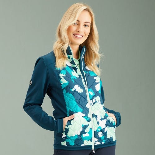 Ashlynn Ladies Hybrid Fleece Jacket - Emerald Multi