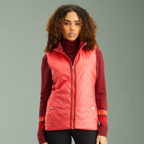 Bryony Ladies Reversible Vest - Tibetan Red Multi/Cayenne