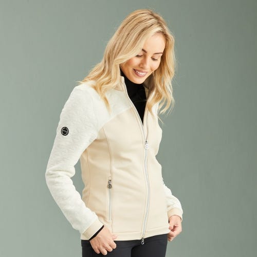 Carolina Ladies Full Zip Fleece Jacket - Antique White/Sand