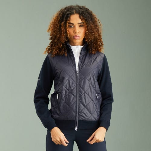 Elspeth Ladies Hybrid Full Zip Sweater - Navy