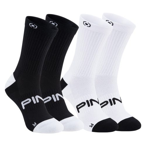 Ping crew golf socks 2 pair pack in black white front