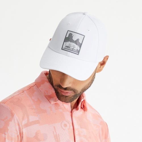 Ping legacy golf cap in white mens lifestyle front