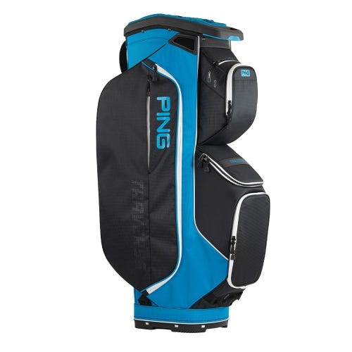 Ping traverse golf trolley bag in blue black standing