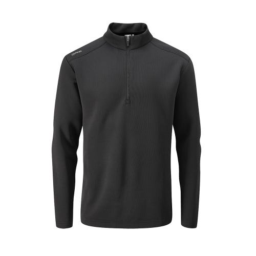 Ramsey Men's Half Zip Ribbed Fleece - Black