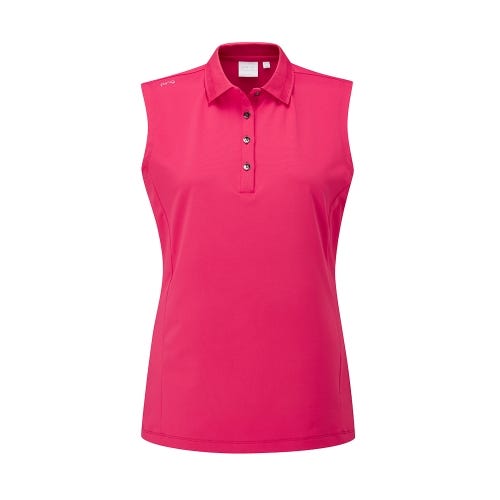 Solene Ladies Sleeveless Polo Shirt - Rosebud