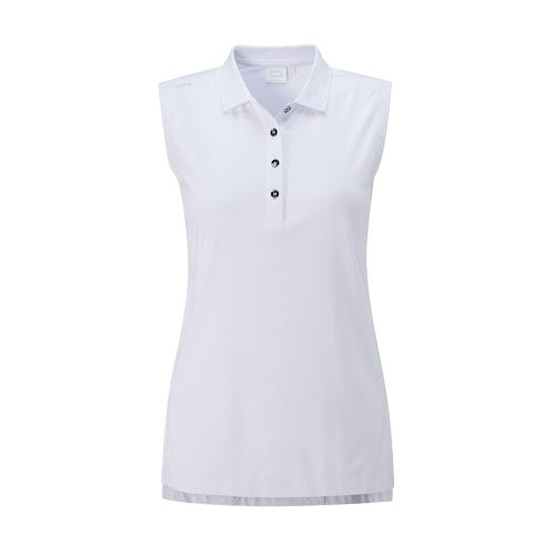Solene Ladies Sleeveless Polo Shirt - White